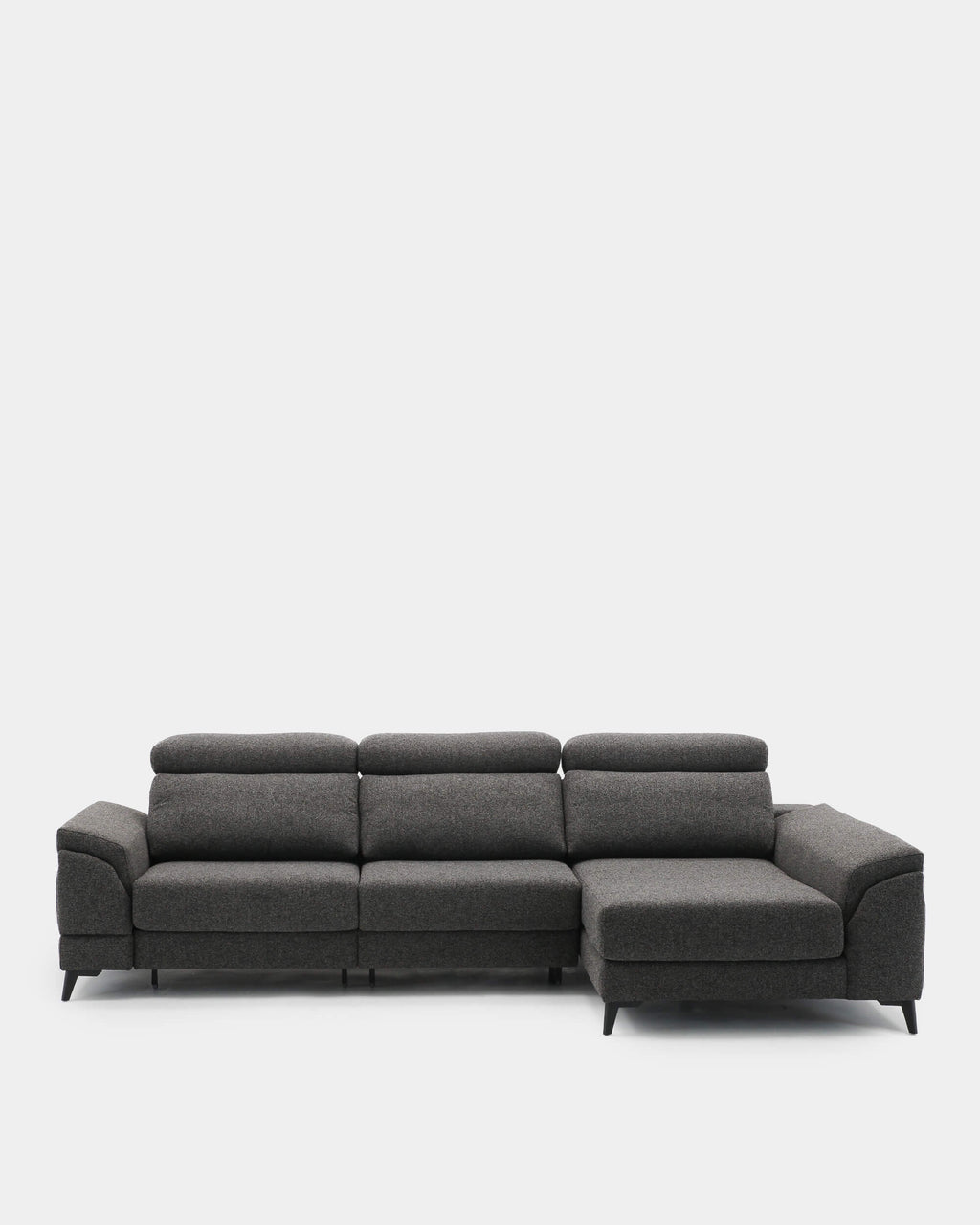Sofá chaiselongue 4 plazas tapizado gris elegante confort