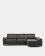 Sofá chaiselongue 4 plazas tapizado gris elegante confort