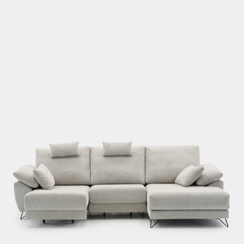 Sofá chaiselongue 3 plazas con asientos deslizantes