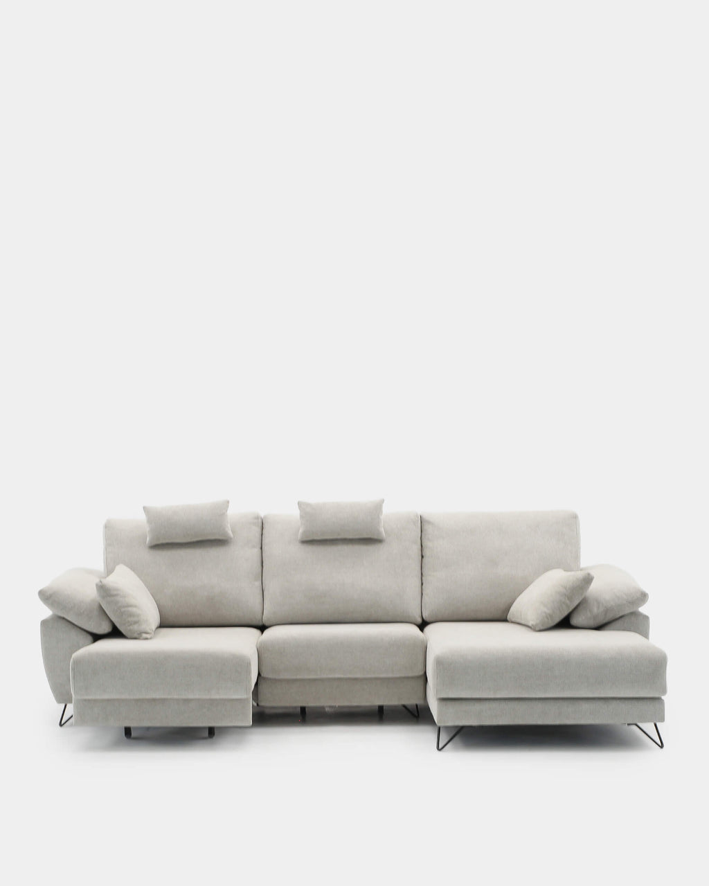 Sofá chaise longue de 3 lugares com assentos deslizantes