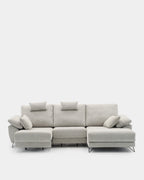 Sofá chaise longue de 3 lugares com assentos deslizantes