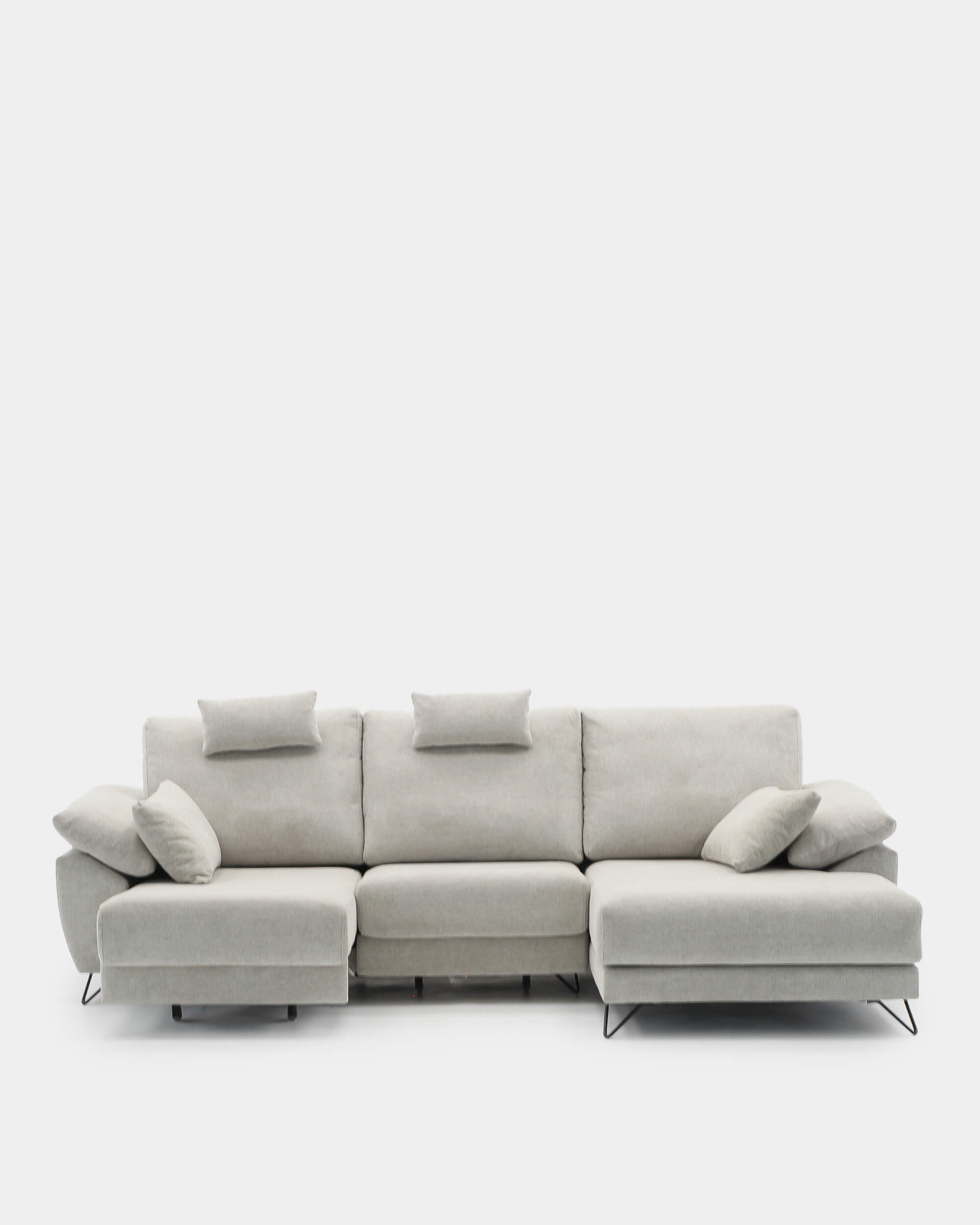 Sofá chaiselongue 3 plazas con asientos deslizantes