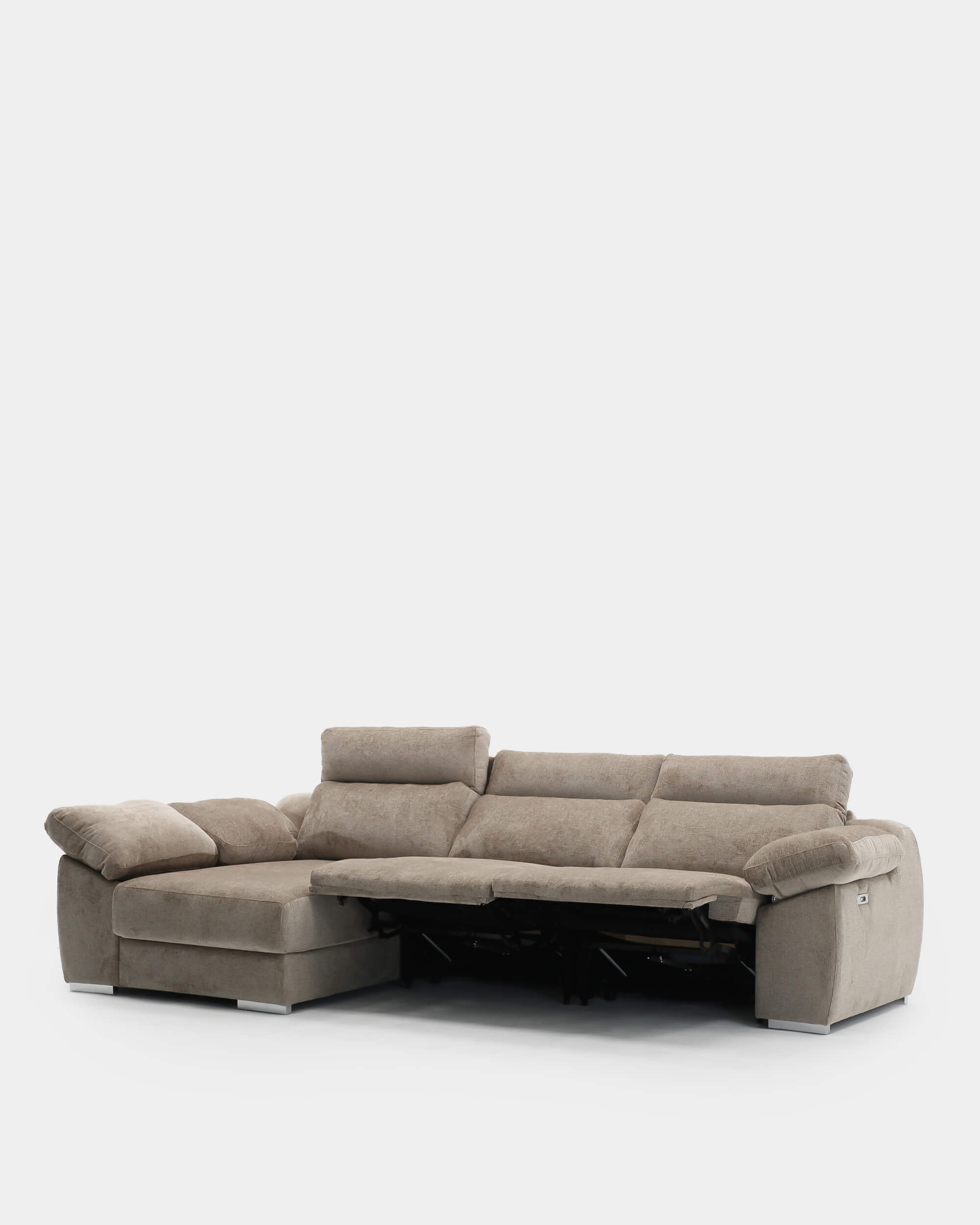 Sofá chaiselongue 3 plazas cómodo y elegante | marrón