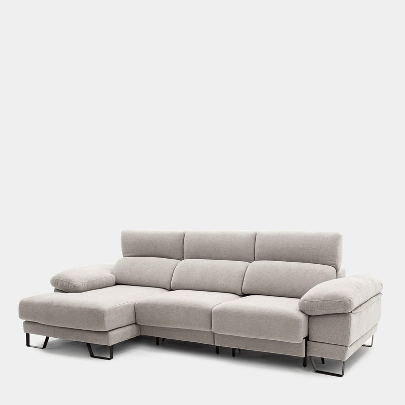 Sofá chaiselongue gris 3 plazas | confort a tu medida