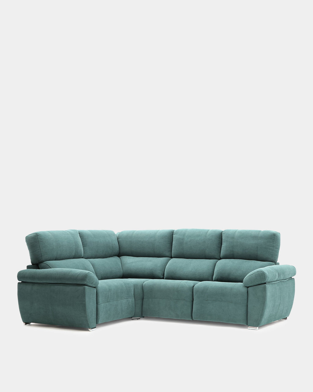 Sofá rinconera azul 4 plazas cómodo para salón pequeño