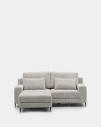 3-seater sofa | beige stain-resistant with pouffe included