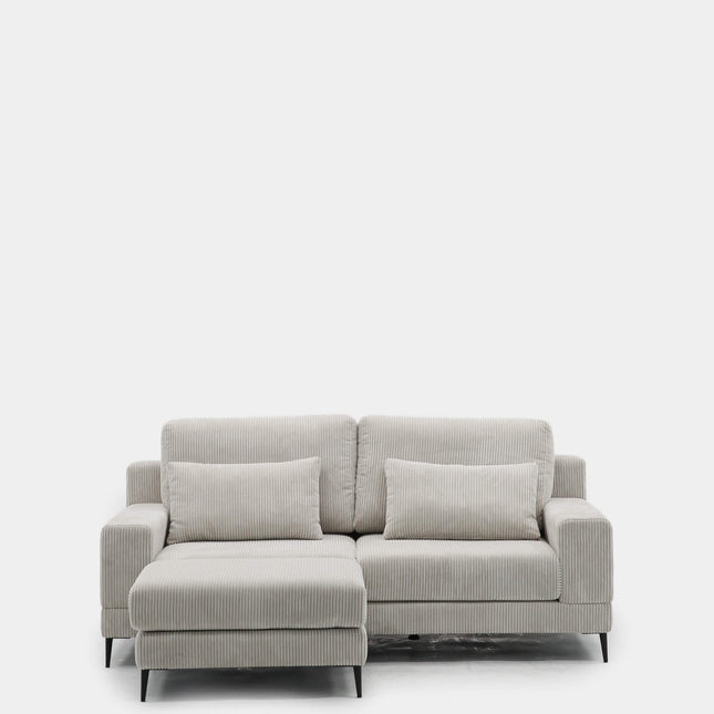 Sofá 3 plazas | beige antimanchas con puf incluido