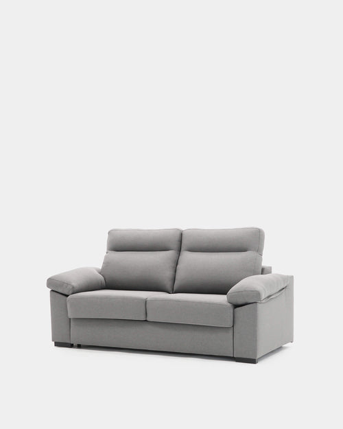 Sofá-cama cinzento com mecanismo de abertura italiano para 3 pessoas