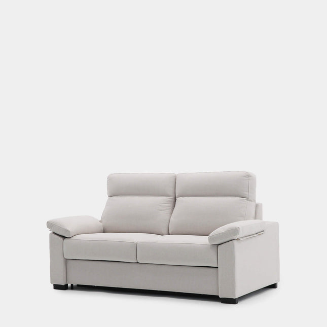 Sofá cama con apertura italiana y tapizado beige | 3 plazas