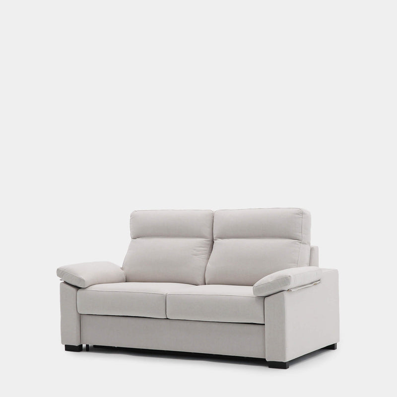 Sofá cama con apertura italiana y tapizado beige | 3 plazas
