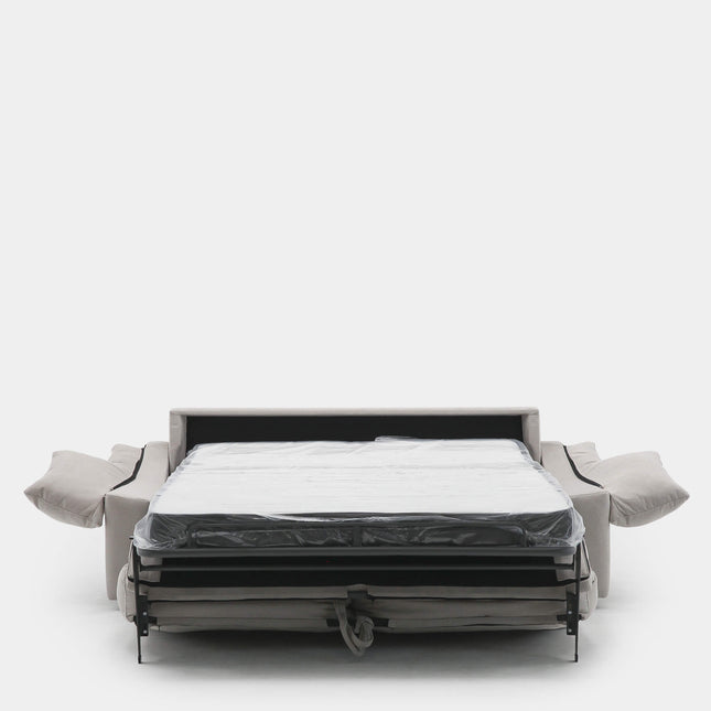 Sofá cama 3 plazas beige antimanchas para salón moderno