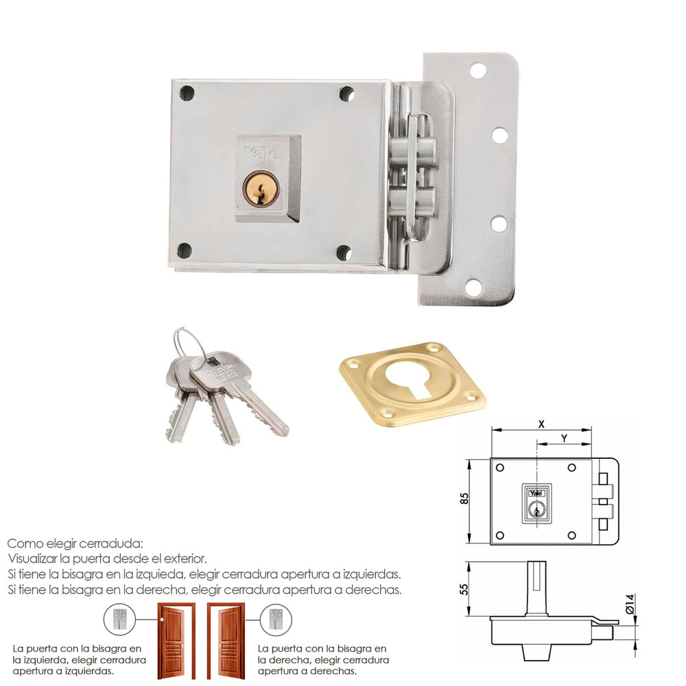 Fechadura Yale 6-0-12-hn/ para destros