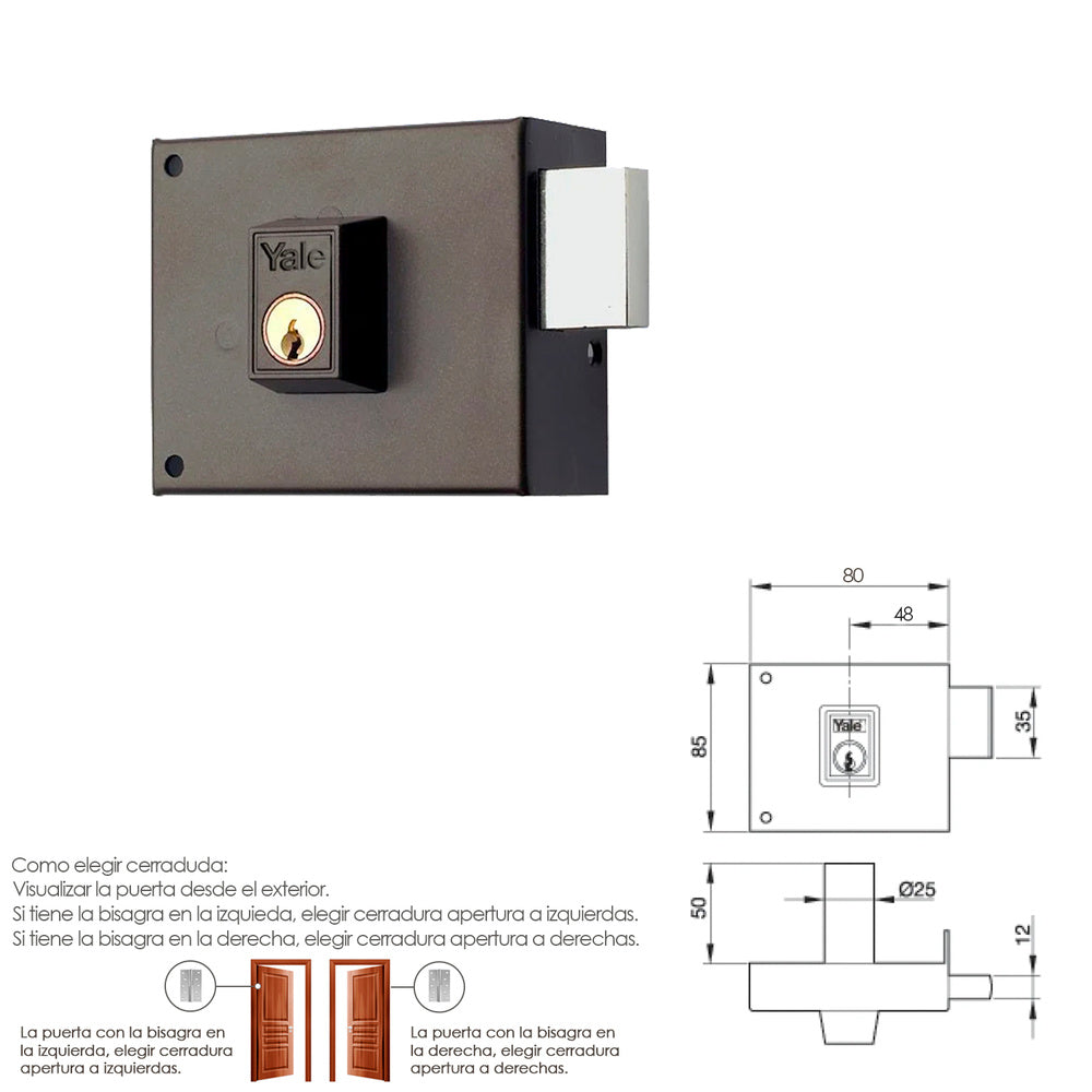 Yale lock 124-a/hp/ 8/ right