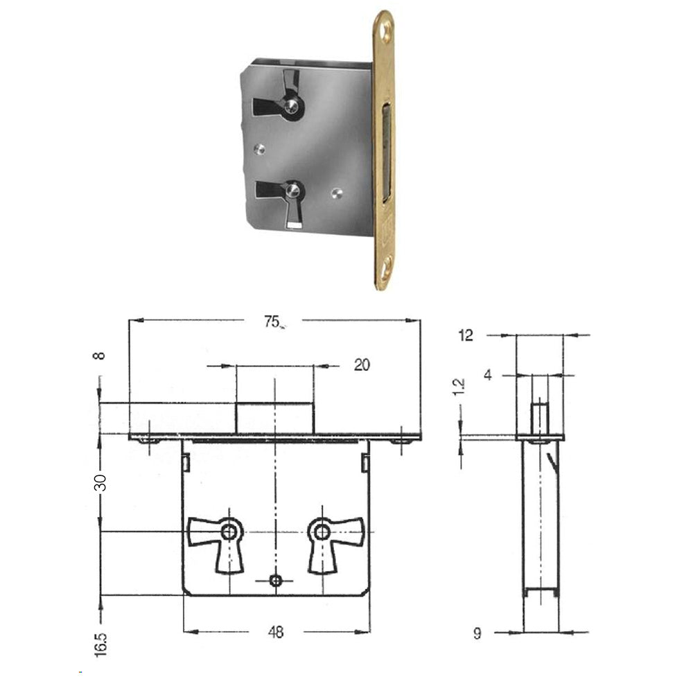 Keyless furniture lock 32/30 mm
