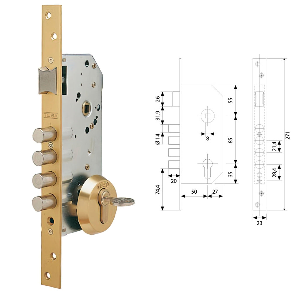 Cerradura tesa seguridad r100b566 esmaltada