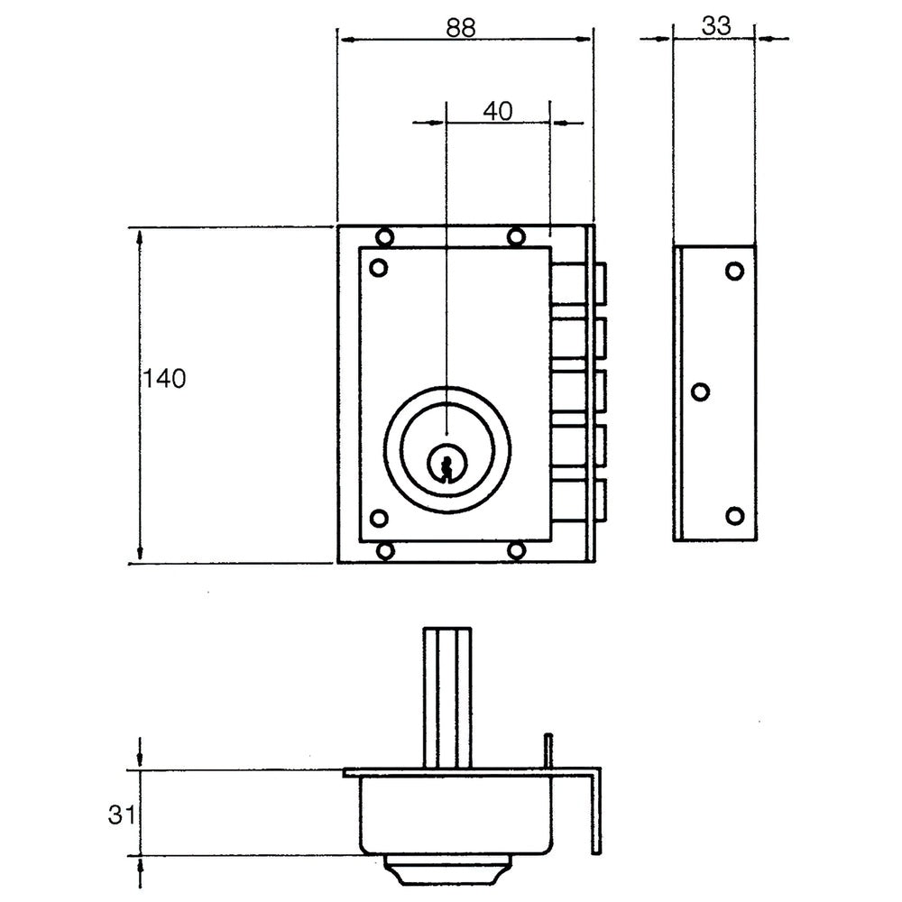 Fechadura JIS 242 11x7 com rosca direita