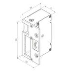 Cerradura eléctrica jis 1093 reversible automatico sobreponer horizontal