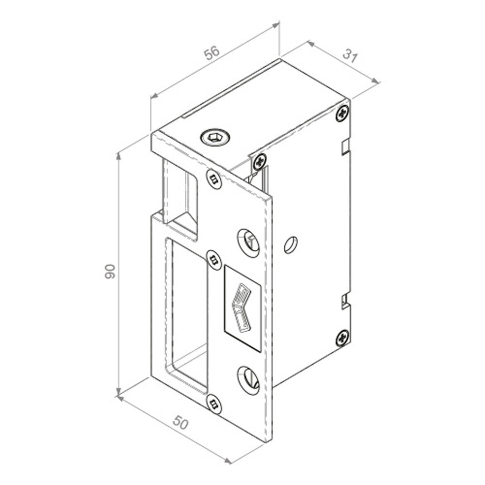 Cerradura eléctrica jis 1093 reversible automatico sobreponer horizontal