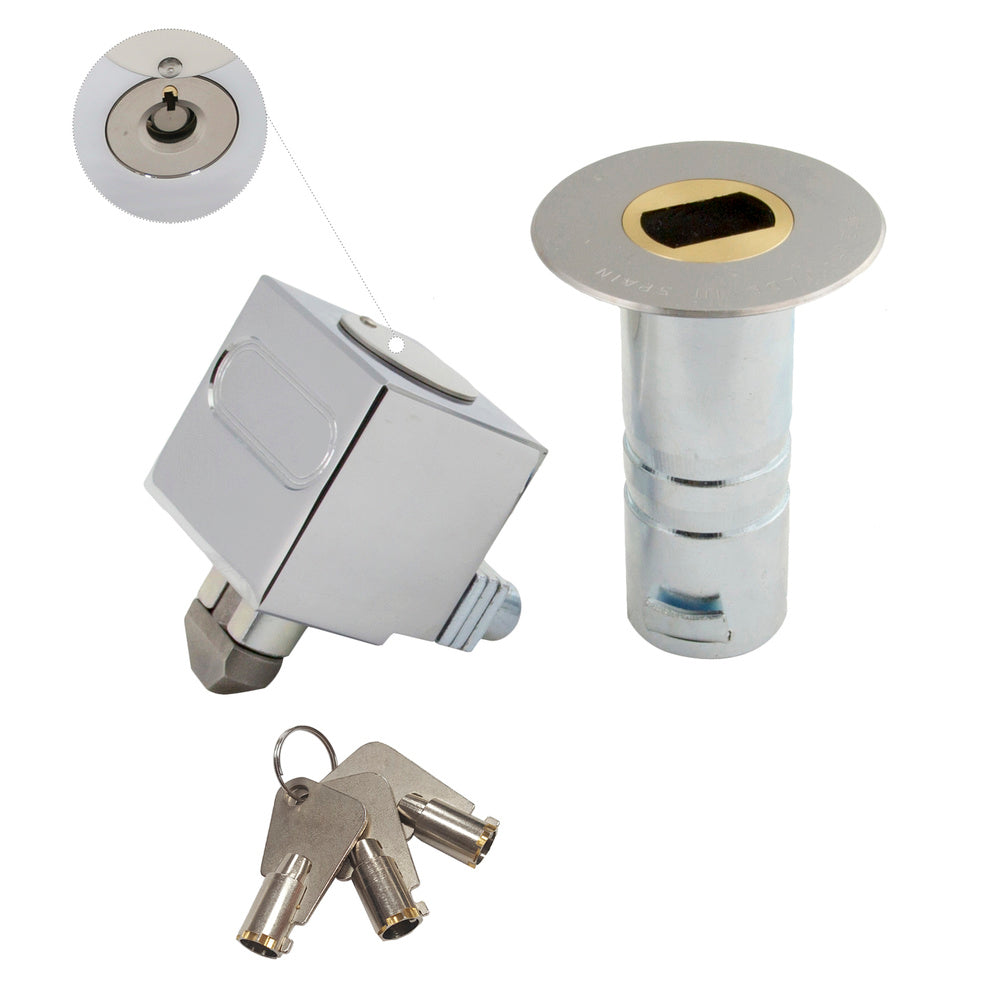 Cadeado de encastrar com chave tubular, macho C-2