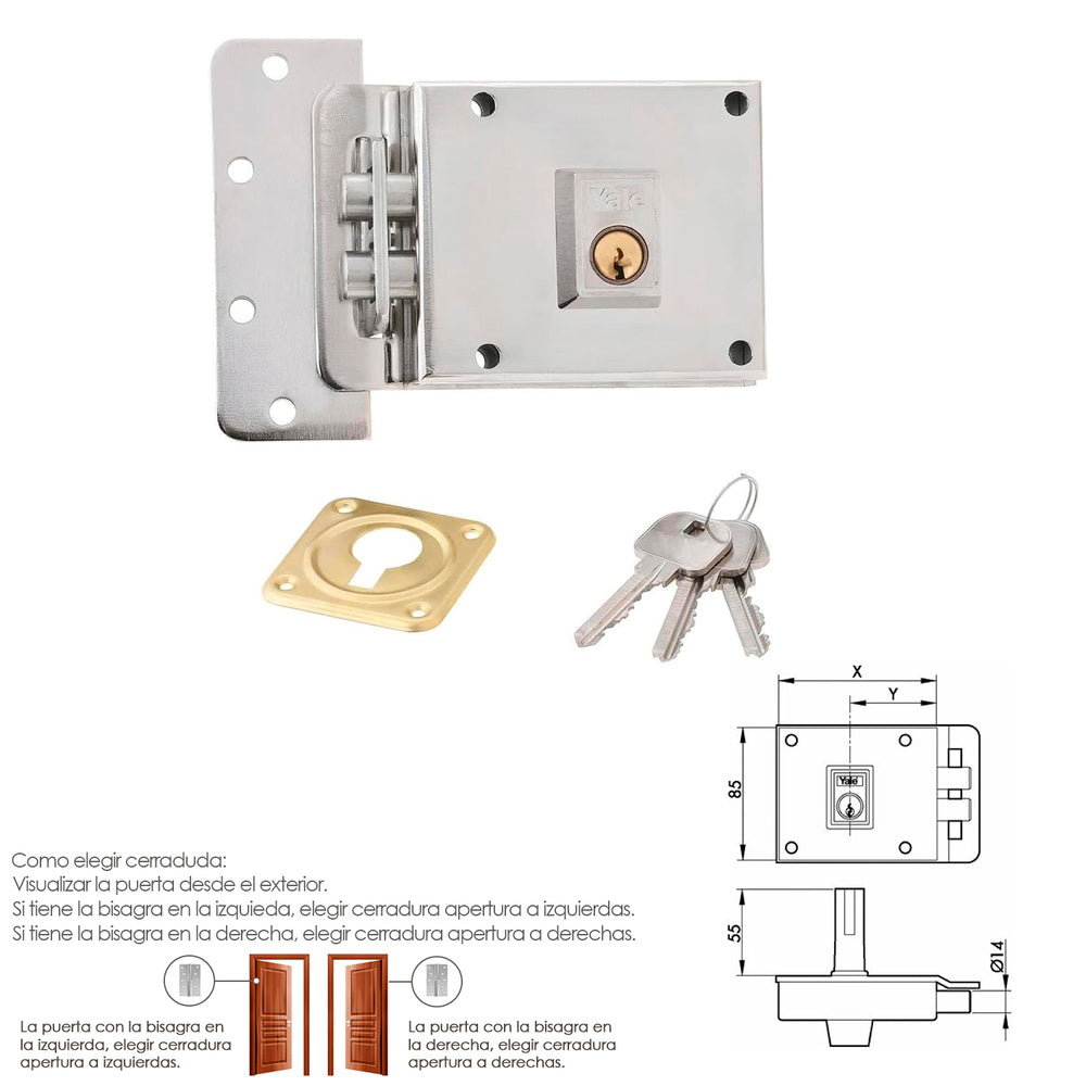 Cerradura yale    6-0-12-hn/ izquierda