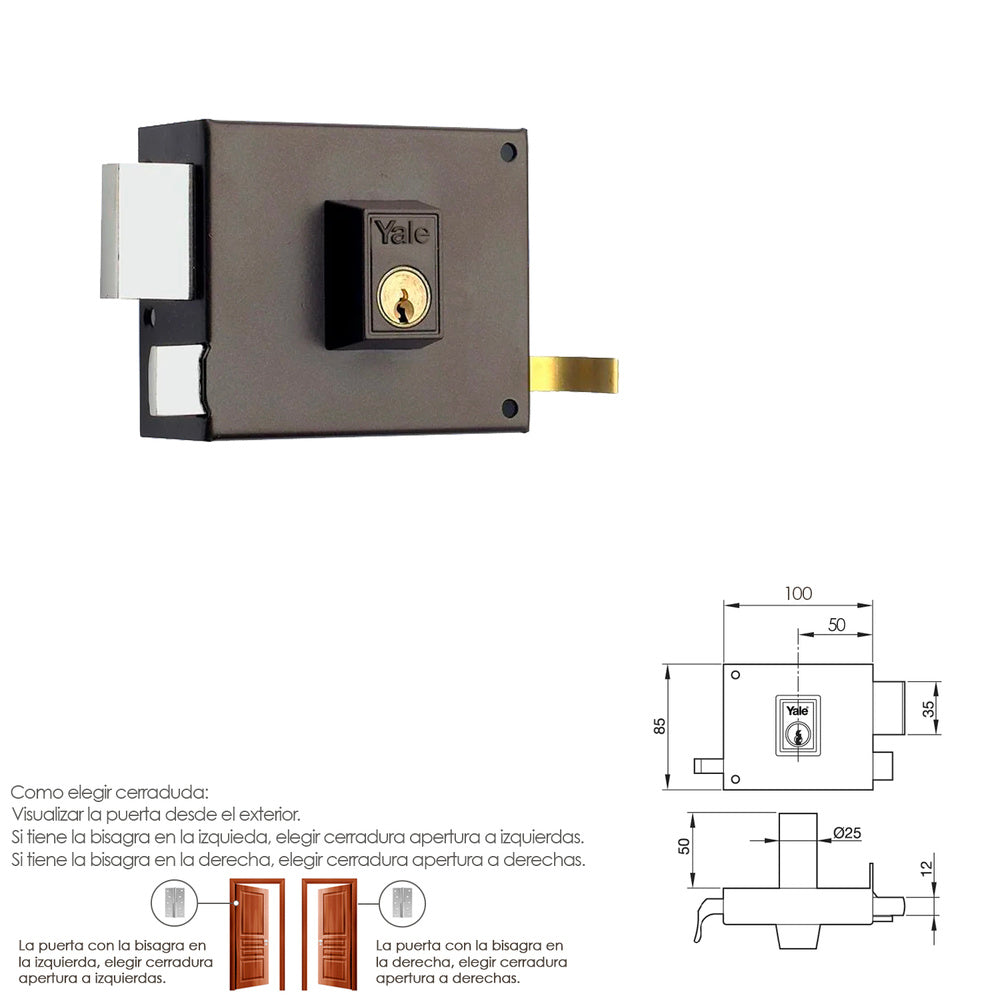 Yale 125-A/HPR/10/ Fecho Esquerdo