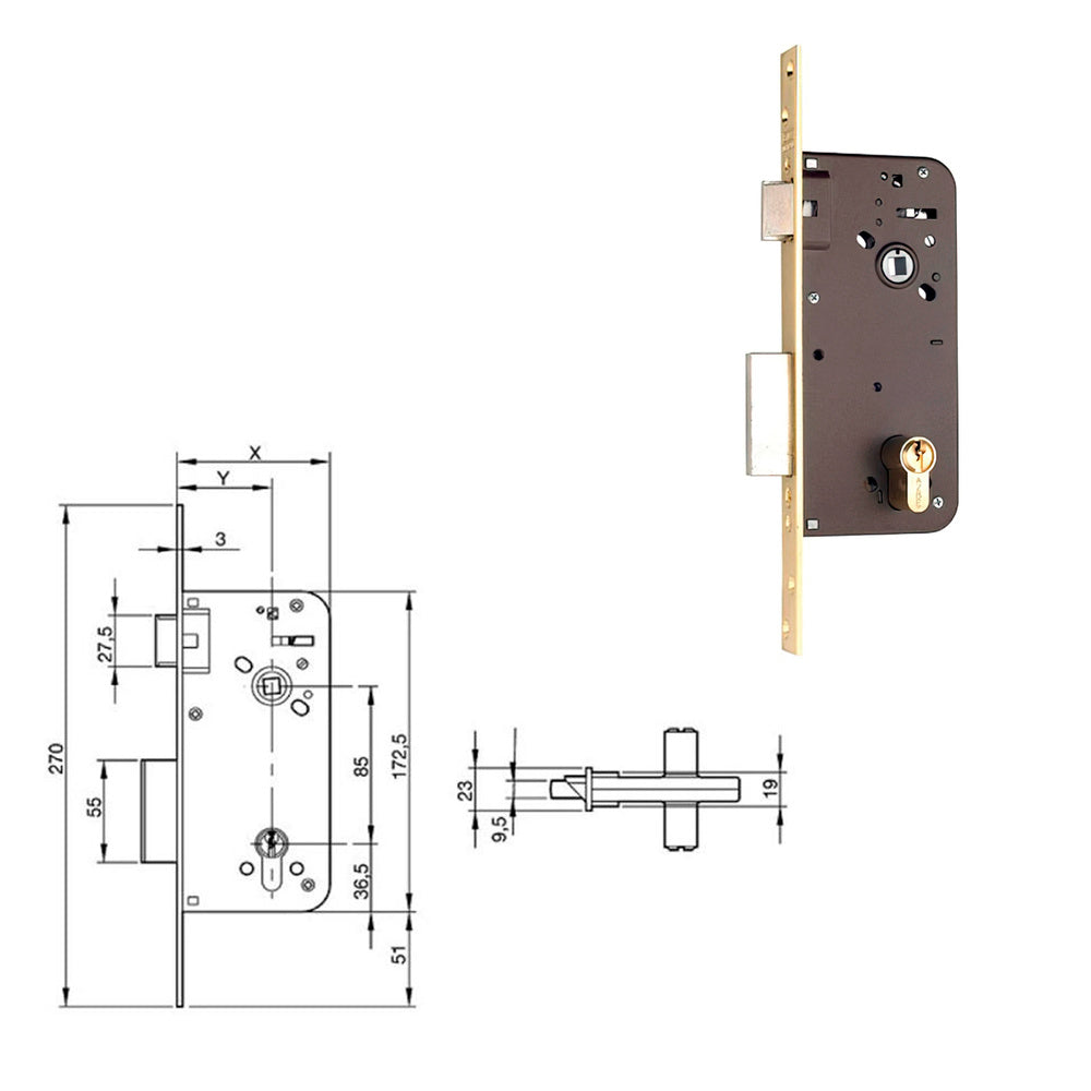 Fechadura Yale 800-hl/80x50