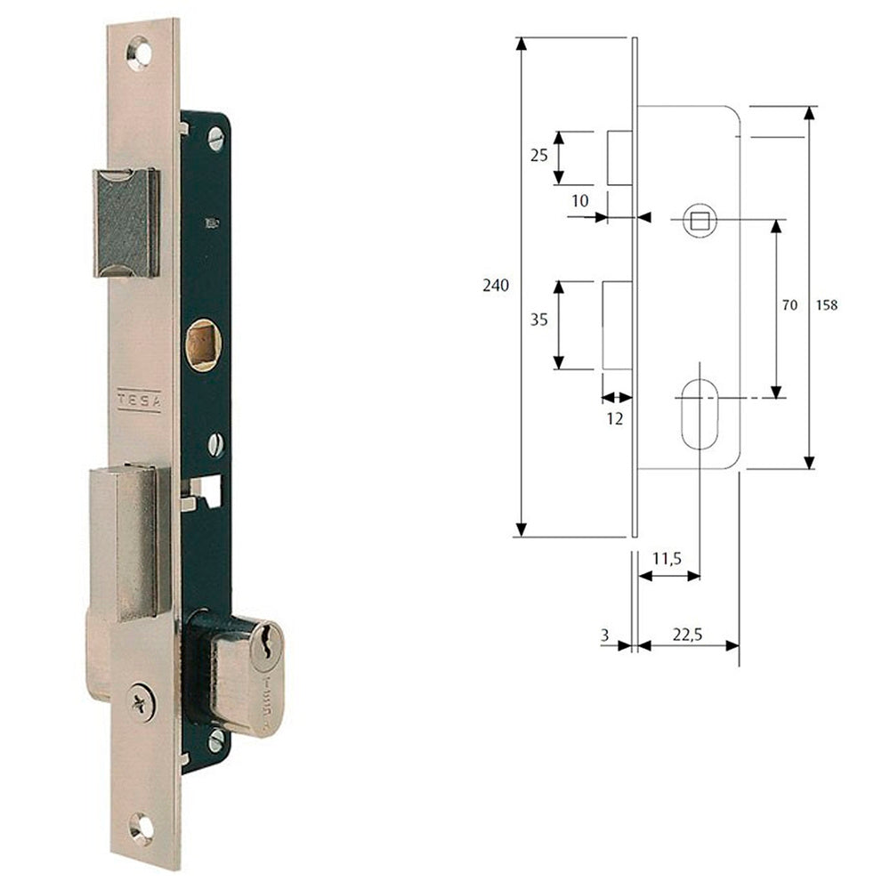 Cerradura tesa 2220/12/nm