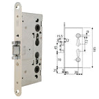 Cerradura tesa cortafuego cf5e /50 mm frente zincado