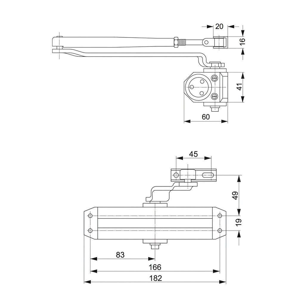 Mola de porta tesa dc110 f2-3 sem retenção prateado