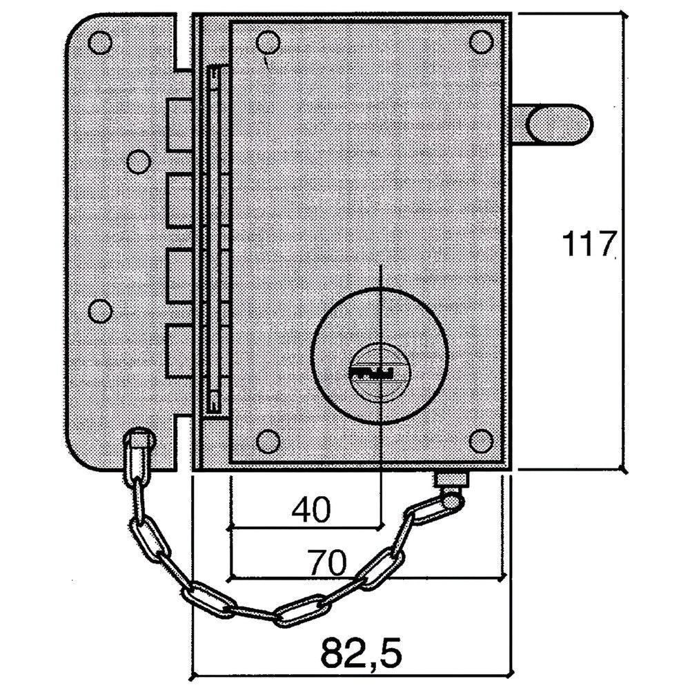 Cerradura ucem seguridad 4500-s-he/ izquierda
