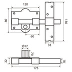 Fac Deadbolt 301-R/120-P cylinder 70