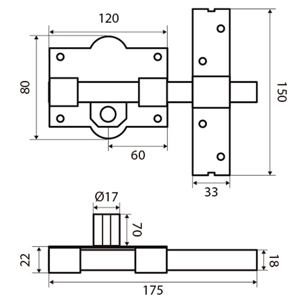 Fac Deadbolt 301-R/120-P cylinder 70