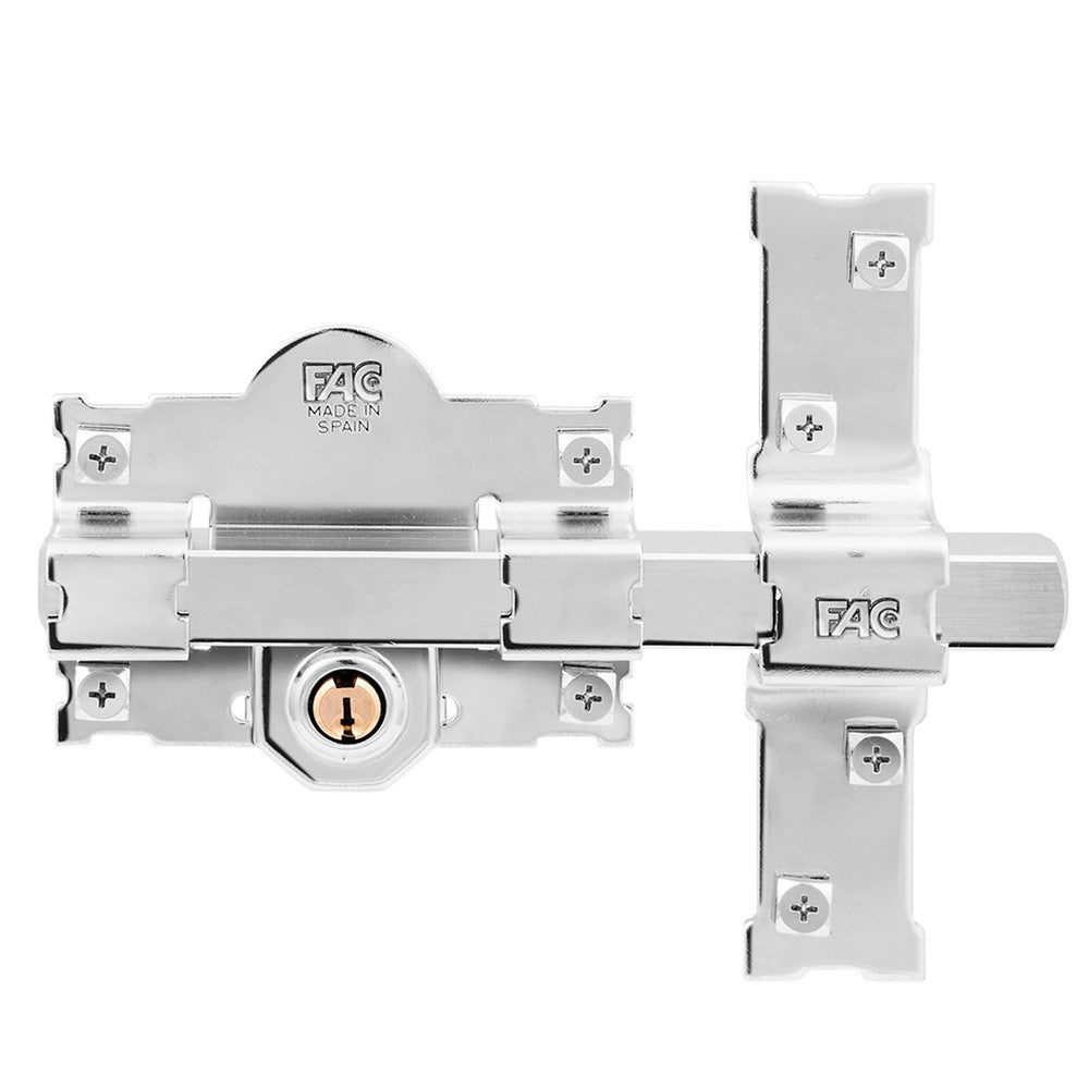 Cerrojo fac 101-l /105 niquelado. Llaves iguales