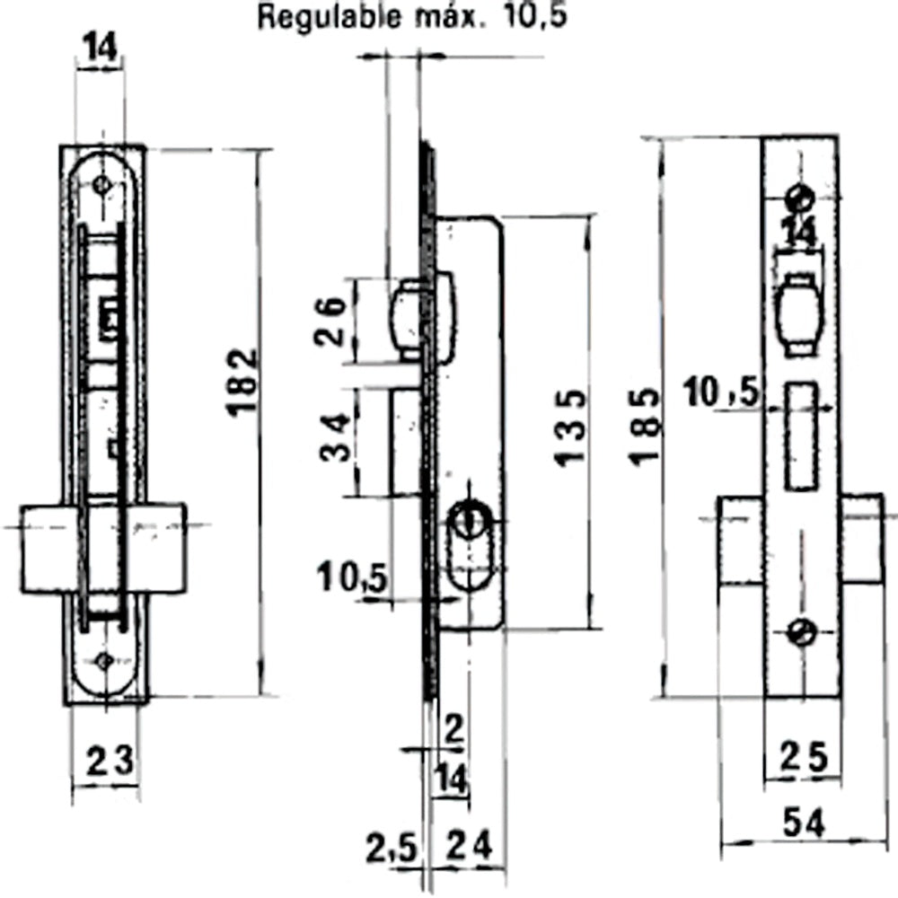 Cerradura lince 5551 aluminio   14 mm