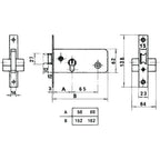 Fechadura Lynx 5557 em aço inoxidável / 60 mm