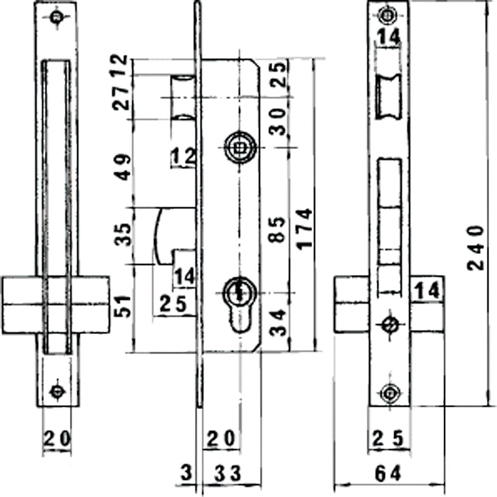 Fechadura Lynx 5590 hn/20 mm