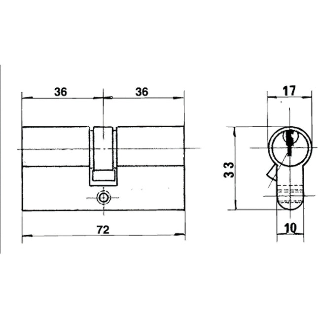 Cilindro lince europerfil niquelado  0113/70 mm
