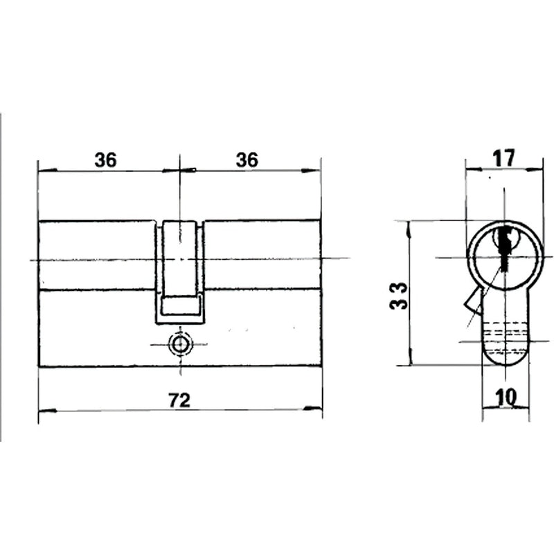 Cilindro lince europerfil niquelado  0113/70 mm