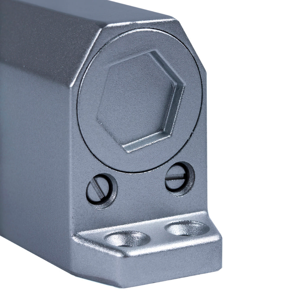Cierra puertas con retenedor fuerza 2. Color plata (puertas 70/90 cm)
