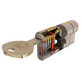 Cilindro tesa seguridad t70  30x40 latonado leva larga