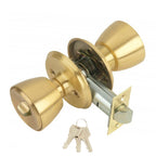 Door knob MCM 501b with key and thumbturn, brass-plated, 60mm backset