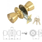 Puxador bola mcm 501b com chave e condenação latonado entrada 70 mm