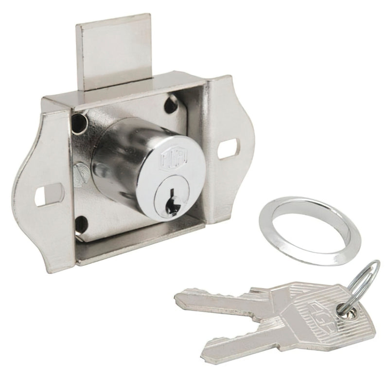 Cerradura para cajón de mueble latón 101/18 mm robusta