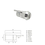 Cerradura mueble para cajón llave excéntrica  336 mm cromada