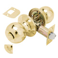 Wolfpack lever door handle with latch, brass plated, for bathrooms