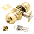 Wolfpack double-cylinder brass door knob.