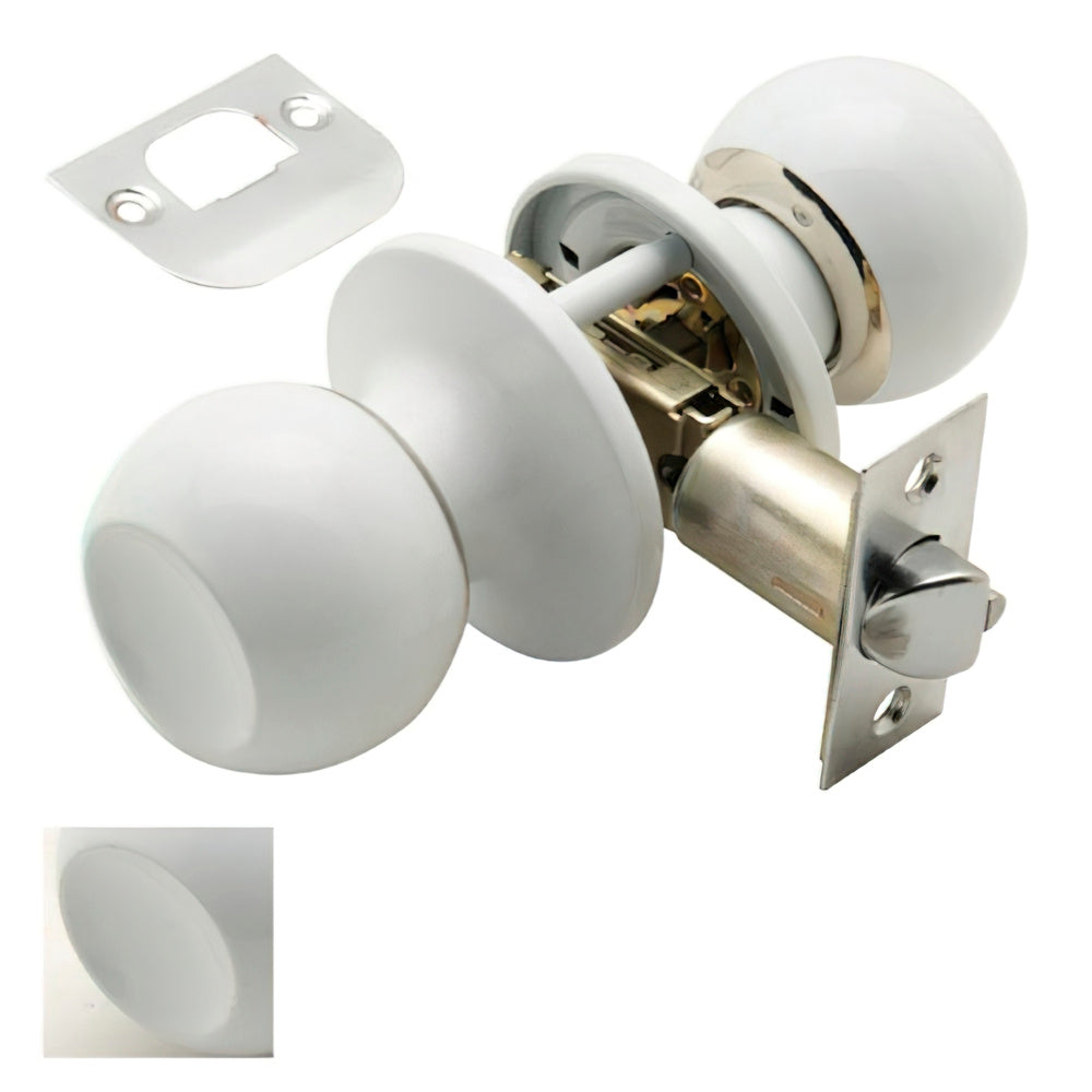 White simple Wolfpack door knob for hallway