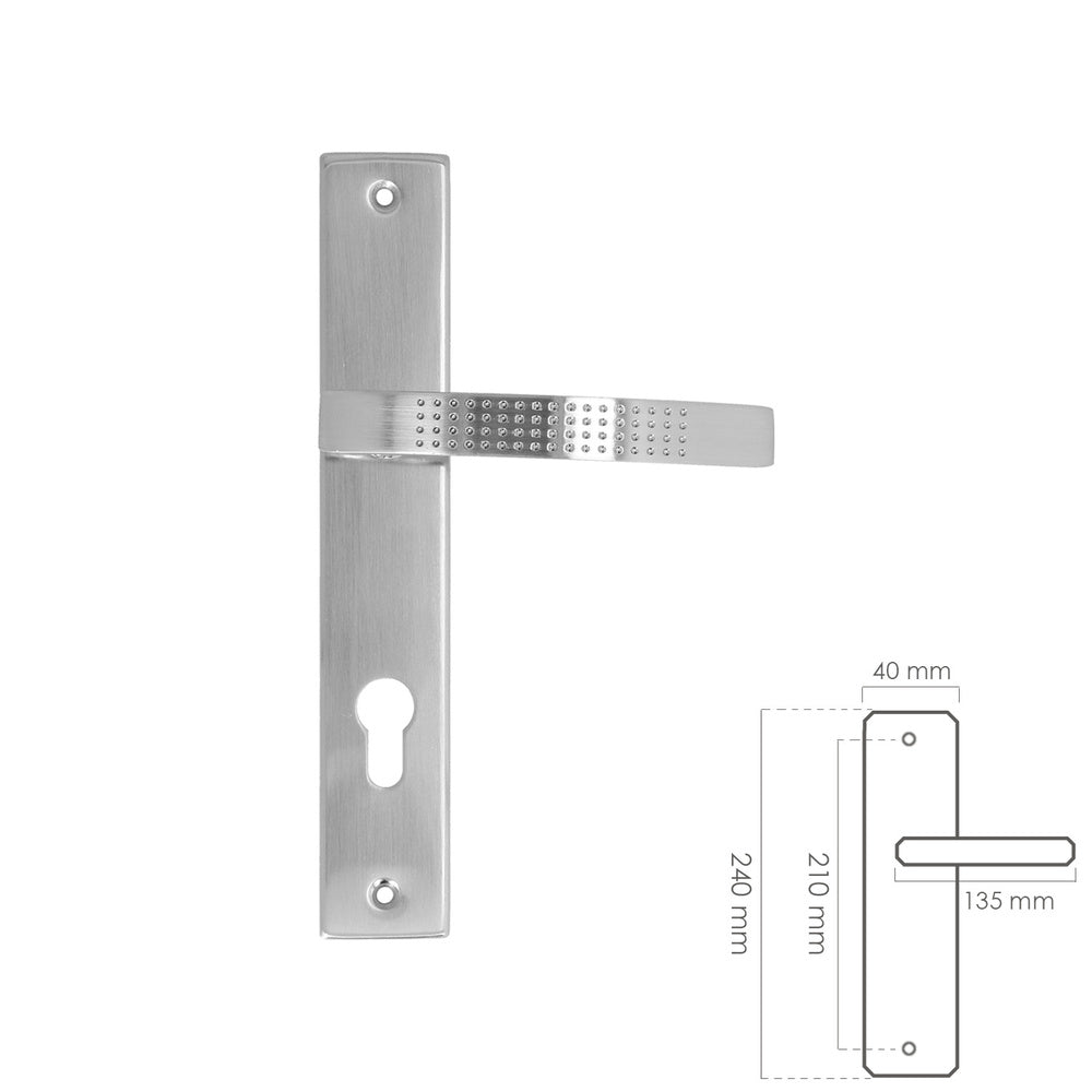 Pair of "Sena" door handles with keyhole