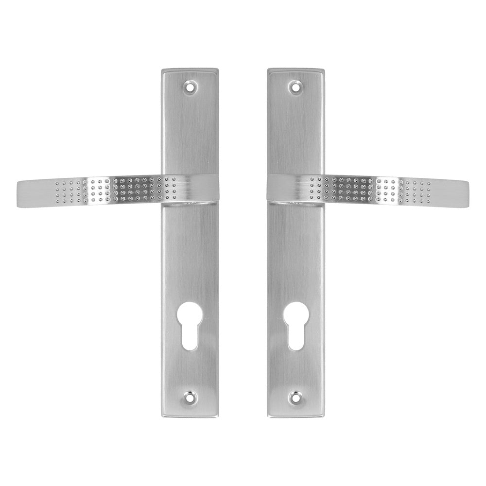 Pair of "Sena" door handles with keyhole