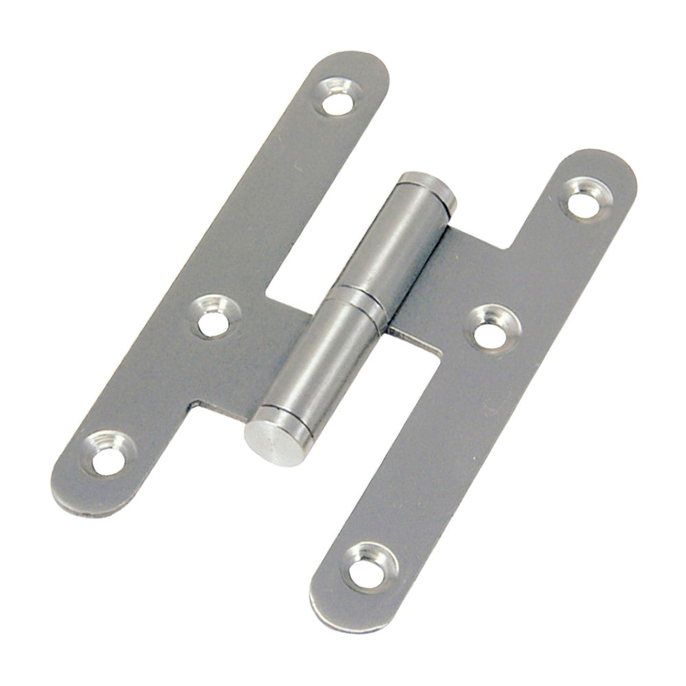 Stainless steel butt hinge, rounded edge, without finial, 100 mm, left